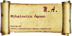 Mihalovics Ágnes névjegykártya