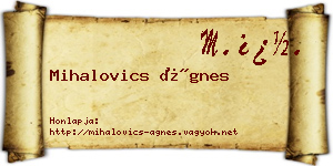 Mihalovics Ágnes névjegykártya